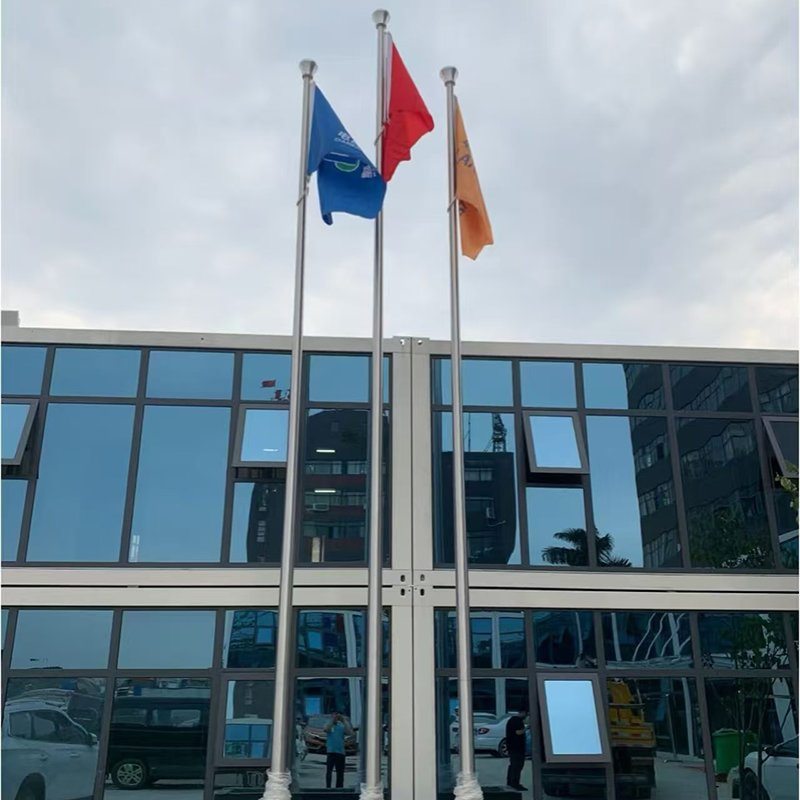 2m Stainless Steel & Aluminum Flagpole Mirror Polished Straight Office Indoor Flag Pole