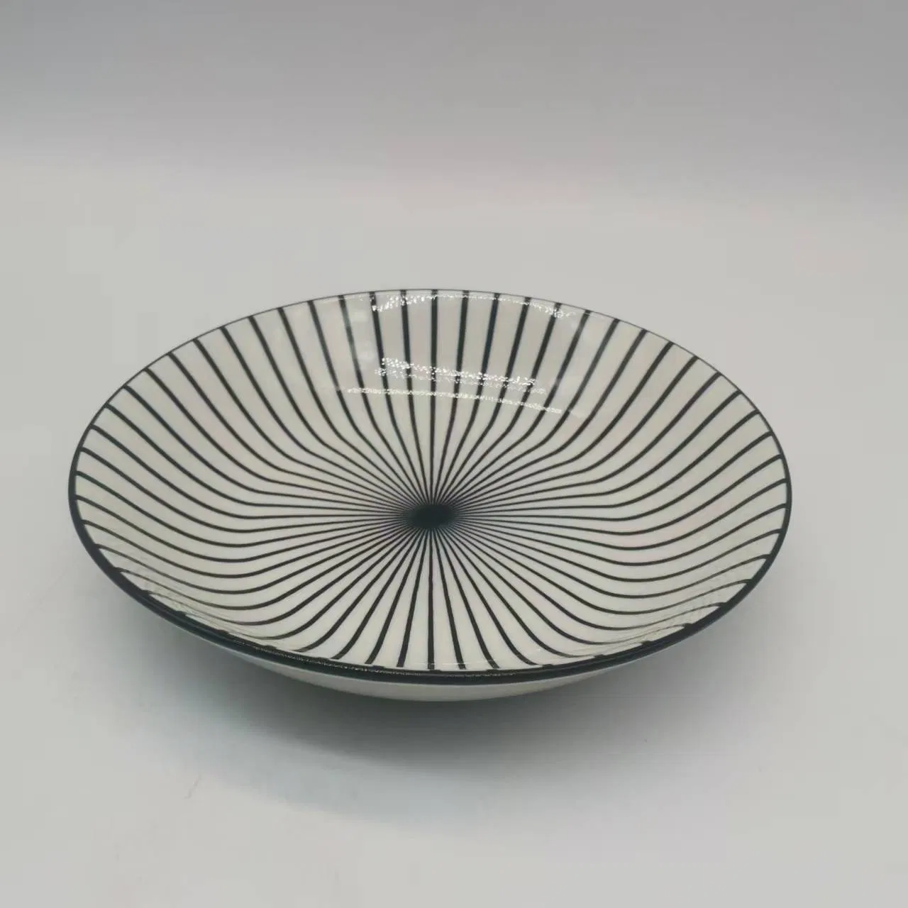 8"Coup Moon Soup Plate Stamp Decal Ceramic Porcelain Tableware