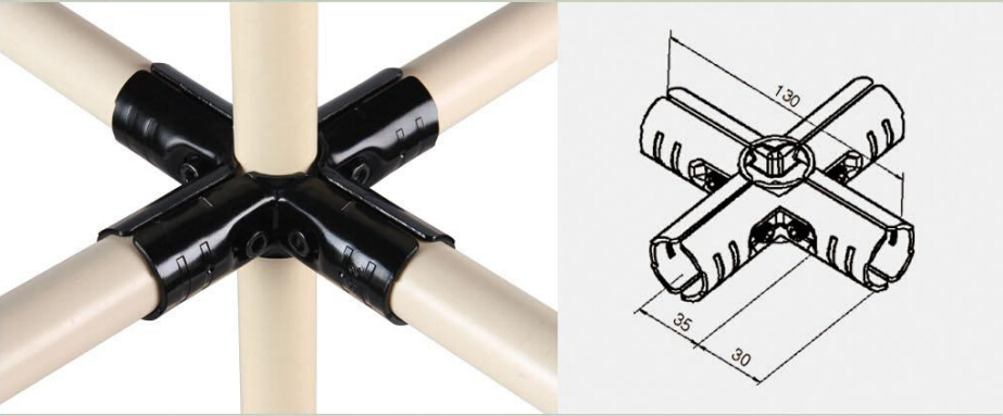 Five-Pipe Intersection Metal Joint Set