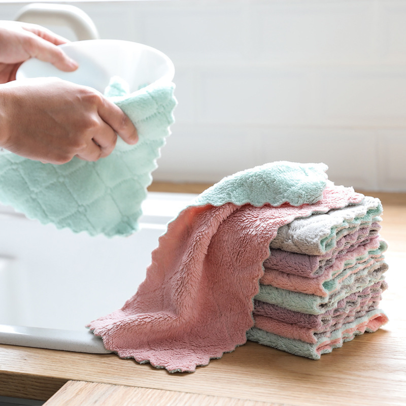 Manufacturer Customized Cleaning Dishcloth, Household Absorbent Cloth, Non Greasy Kitchen Supplies, Small Towel for Wiping Tables