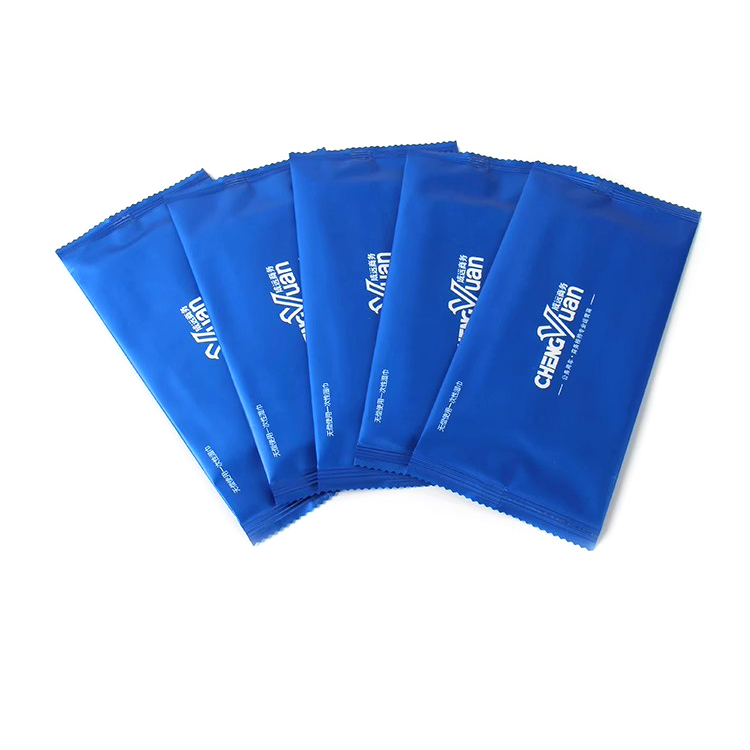 Custom Printed Individually Wrapped Travel Hotel Single Pack Hand Refreshing Restaurant Non-Woven Clean Wet Wipes