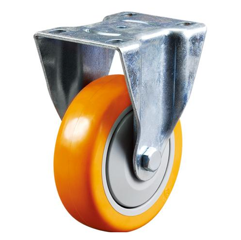 Factory Price 100mm Fixed Medium Duty Castor Polyurethane Wheel