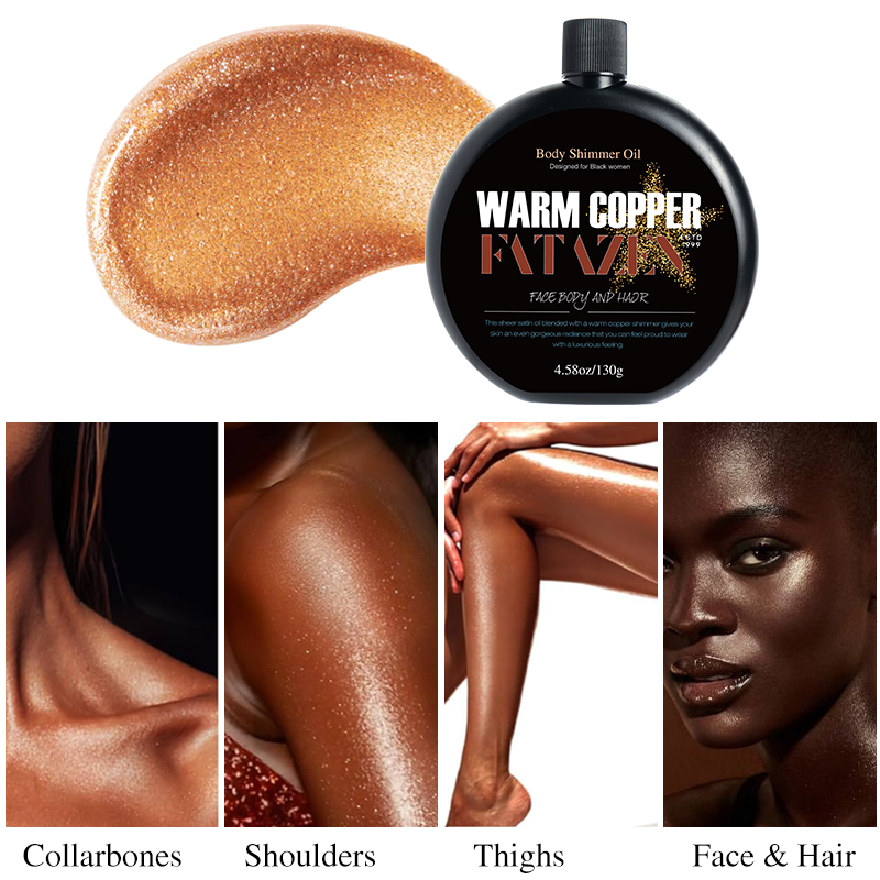 Fatzen Skin Care Products Beautiful Products Shimmer Body Skin Glittering Design for Black Women Body Shimmer Oil