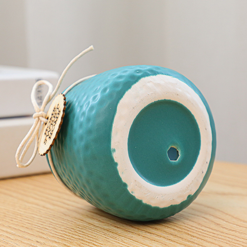 Горшок керамический зеленый корейский стиль матовая глазурь