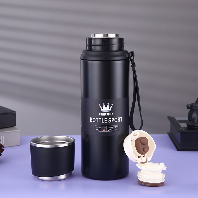 Eco Friendly Termo Flask Vacuum Water Bottle Double Layer Travel Cup Stainless Steel Thermos with All Steel Cap