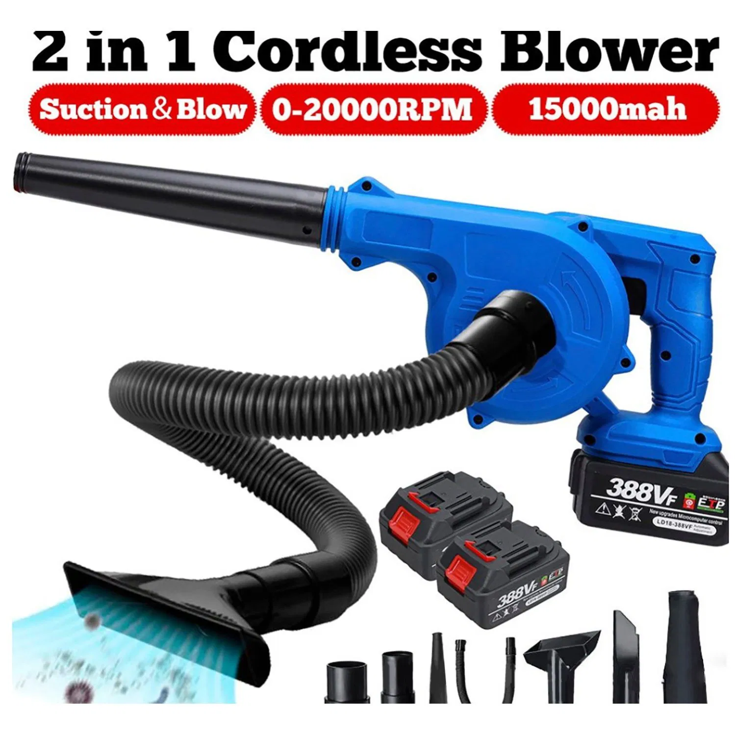 China Factory Waterproof 21V Cordless Leaf Blower All Weather Use Rated Housing Power-Tool