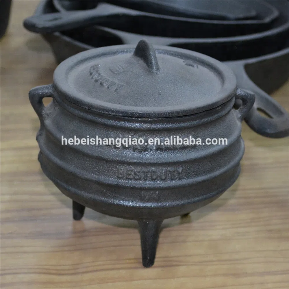 Cast Iron Potjie Pot Hot Selling Wax Coating Three Legged Cast Iron Pot Potjie Pot
