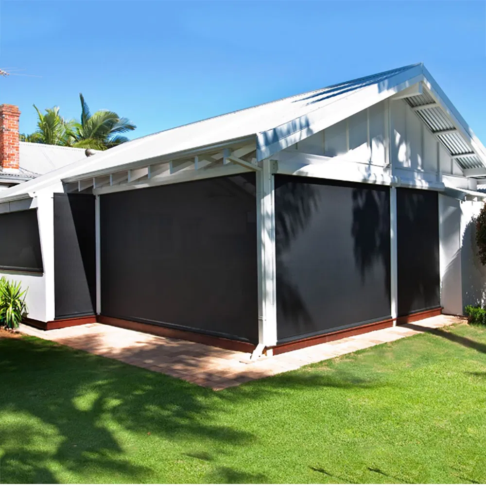 Custom Size Fabric Windows Outdoor Windproof Zip Screen Customization Motorized Smart Zip Screen