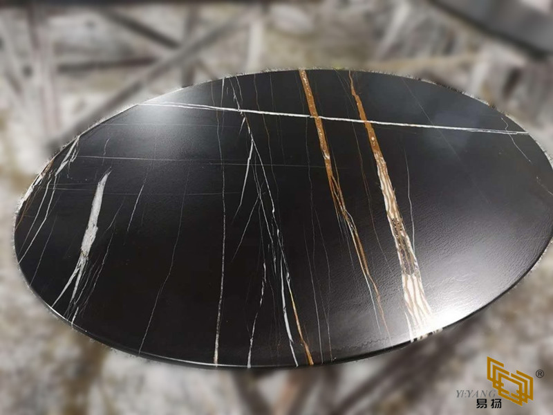 Natural Stone Black/Gold Marble Table for Dining/Coffee/Office Round Table