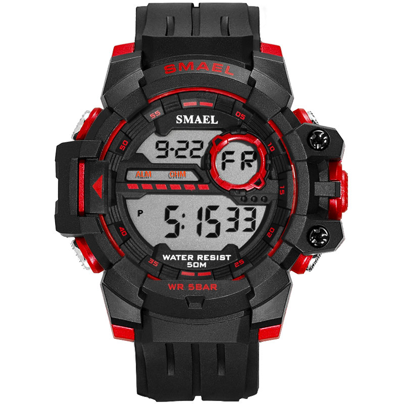 2019 New Design Plastic Sport Digital Watch Water Resistant Wrist Watch 1712