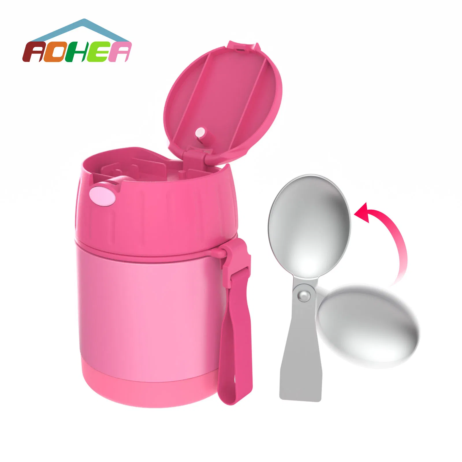 Premium BPA - Free 400ml Lightweight Insulated Food Jar, Comes with 100% Leak - Proof Promise, Cool Touch Body and an Elegant Portable Foldable Handle