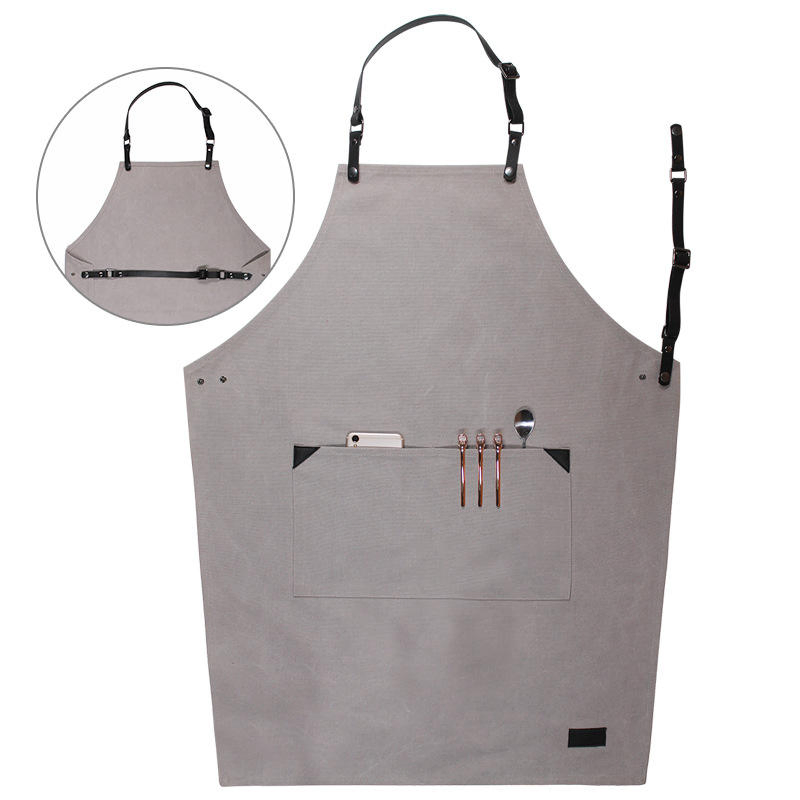 Kitchenware Chef Apron Custom Logo Japanese Style with Pocket Customized Printed Logo Durable Apron Bib Canvas Kitchen Apron