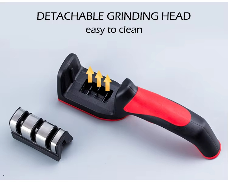 Supply Wholesale Home Portable Kitchen Knives Sharpening Knife Sharpener Knife Grinder in Black Handle Sharpening Kitchen Knife Tool to Sharpen Knives