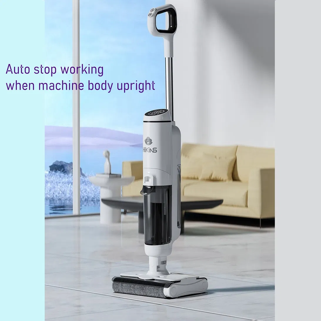 Household 15kpa Floor Cleaning Rechargeable Cordless Hot Drying Floor Scrubber
