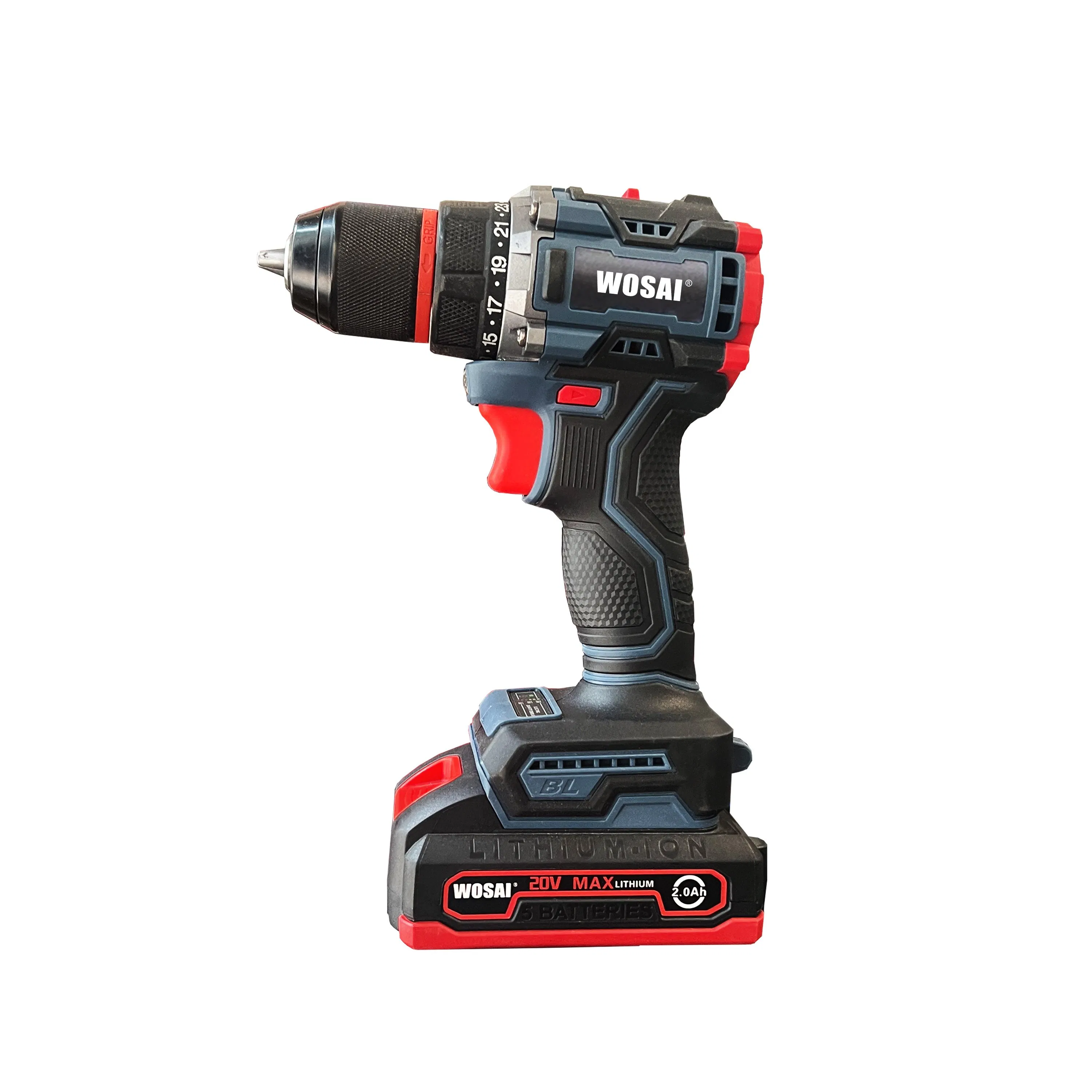 Wosai Factory Price Cordless Hammer Set Electric Specification 20V DC Battery Drill Brushless Cordless Drill