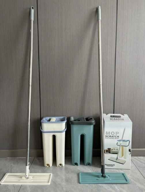 Набор для уборки: плоская швабра с ведром