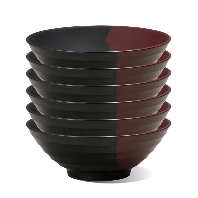 Red and Black Two-Color Melamine Noodle Bowl Characteristic Japanese Ramen Bowl
