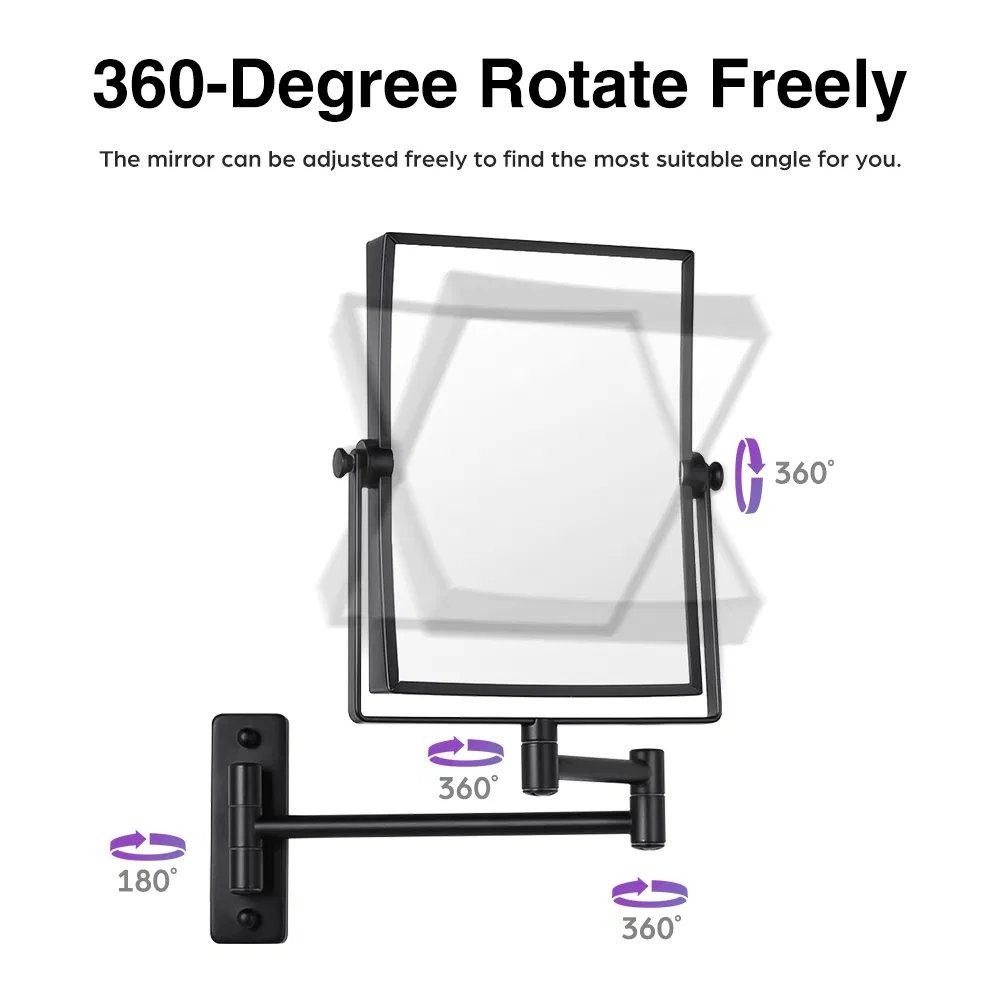 Two-Sided Arm Wall Mounted 360 Degree Vanity Mirror