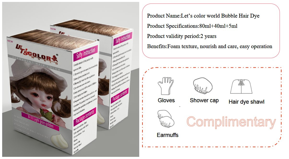 Professional Hair Color Dye Nice Bubble Different Color for Hair Color Shampoo