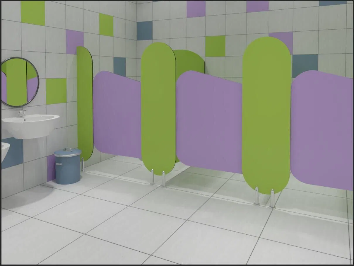 Safe and Cute Waterproof Toilet Cubicle for Kindergarten