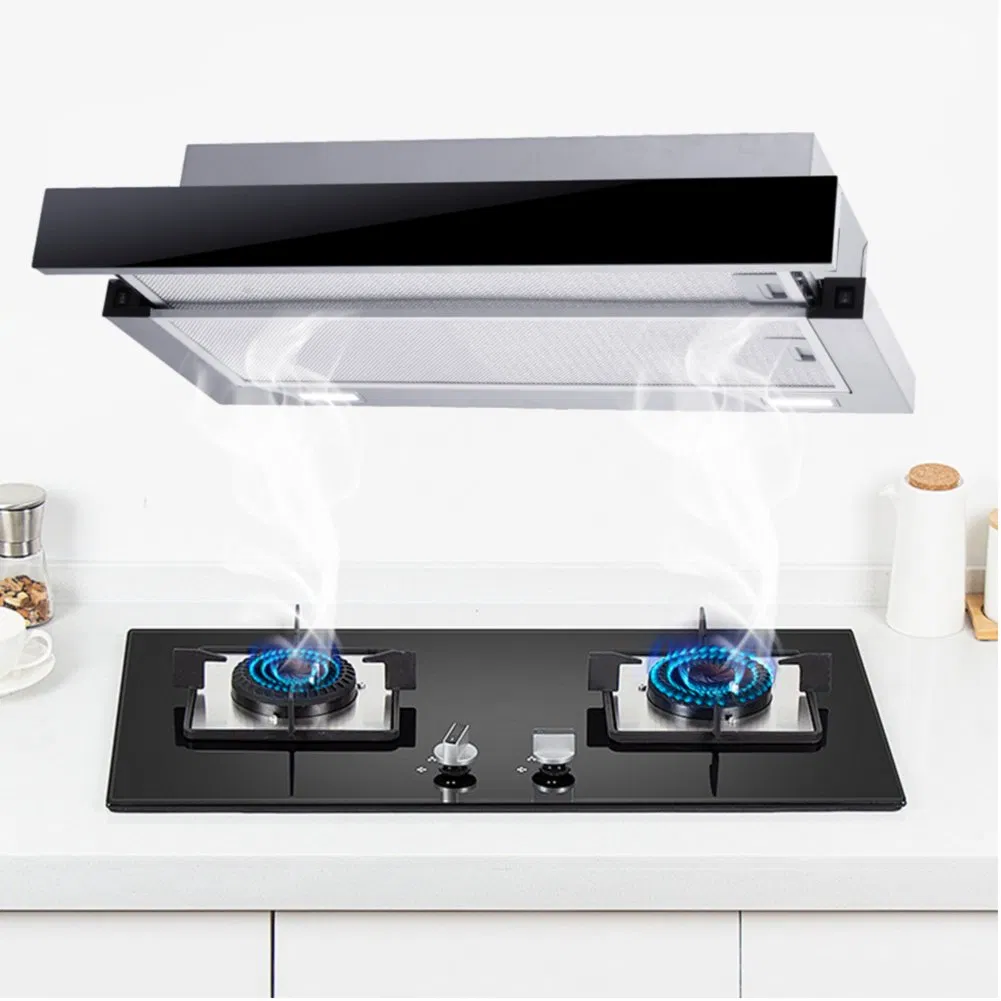 Stove Cooker Kitchen Exhaust Hood Built in Carbon Filter Air-Circulate Slim Type Smart Range Hood