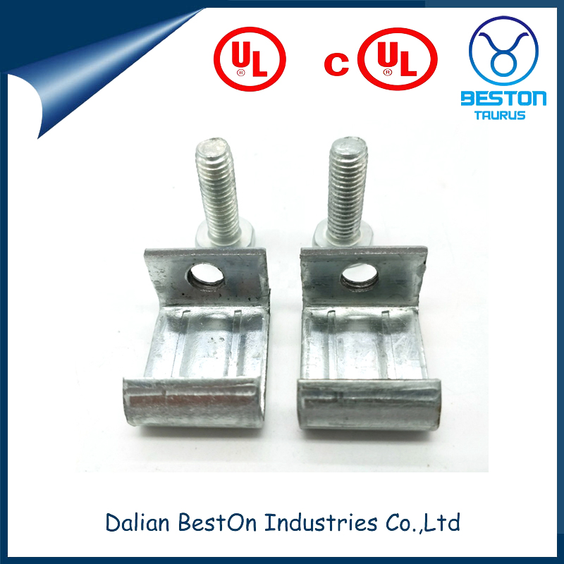 Dalian Beston Channel Beam Clamp Weight 0.27184 Lbs Jaw Opening 3/4" Dimensions 13/16" X 1-5/8" X 1-7/8" Black Universal Malleable Beam Clamp for 3/8" Rod