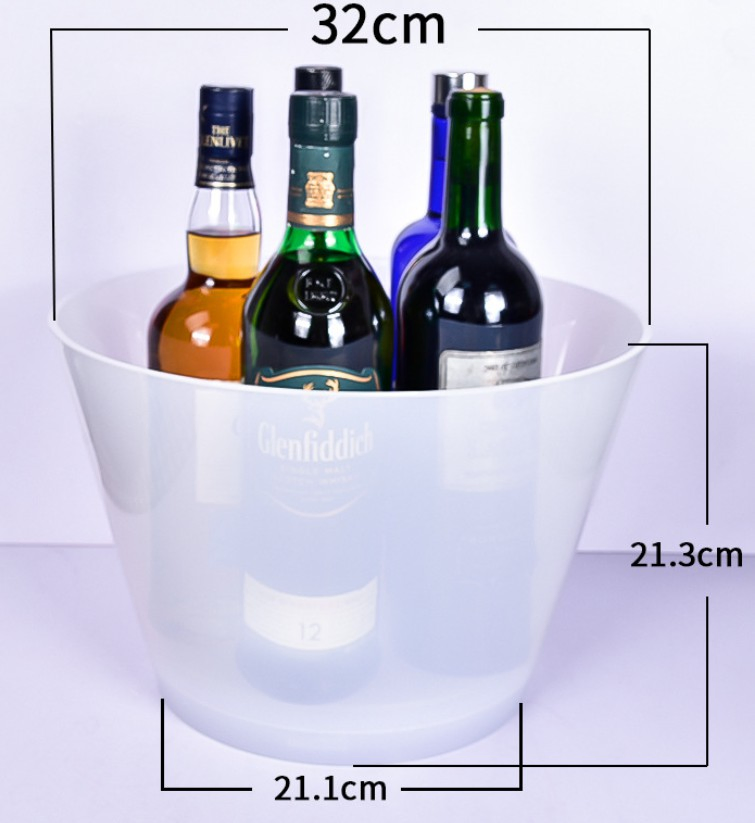 Factory Direct Round Ice Bucket Non-Luminous Fall-Resistant Plastic for Bar KTV New for Wine Cooler