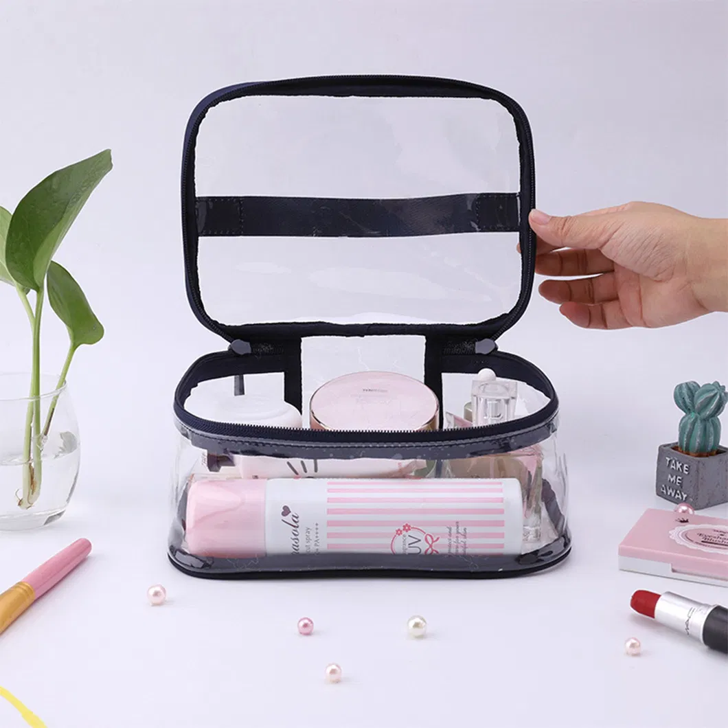 Custom Transparent Women Wash Bag Travel Organizer Waterproof Cosmetic Case PVC Storage Bags Makeup PVC Cosmetic Bags