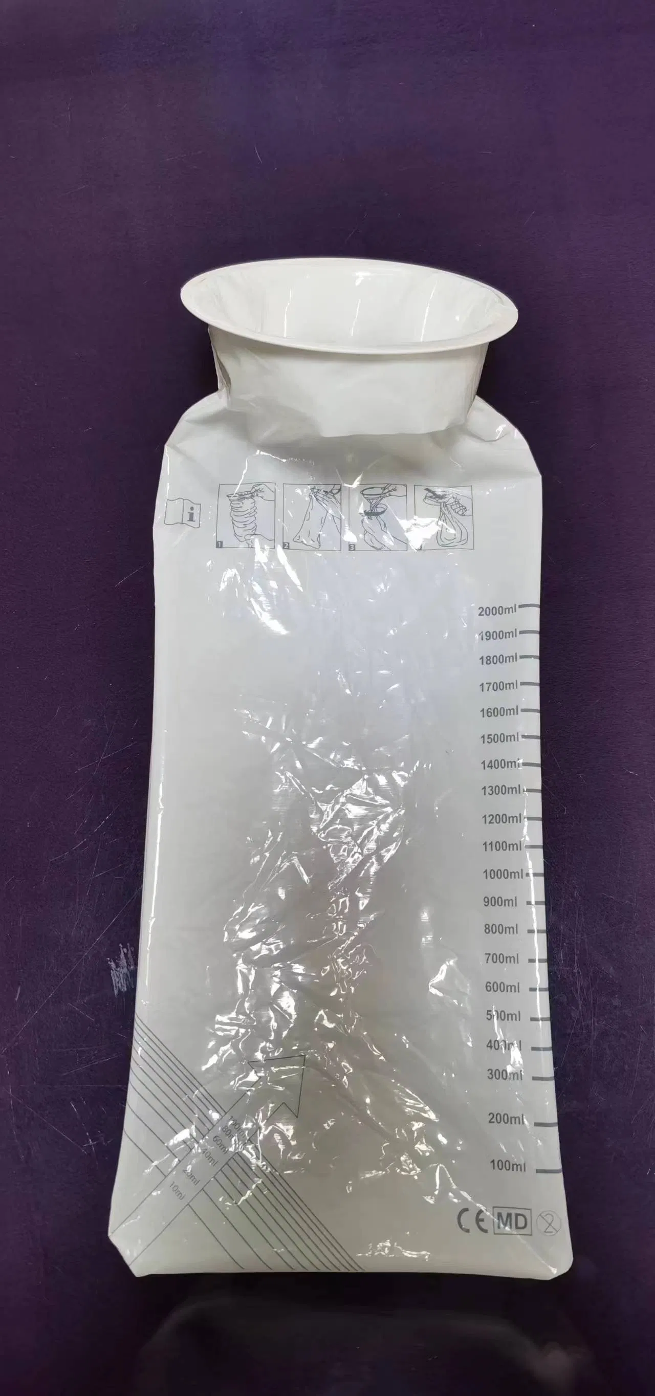 Disposable Plastic PP+PE Sick Bag Airline Train Use Foldable Sickness Bag Medical Waterproof Vomit Sick Bag