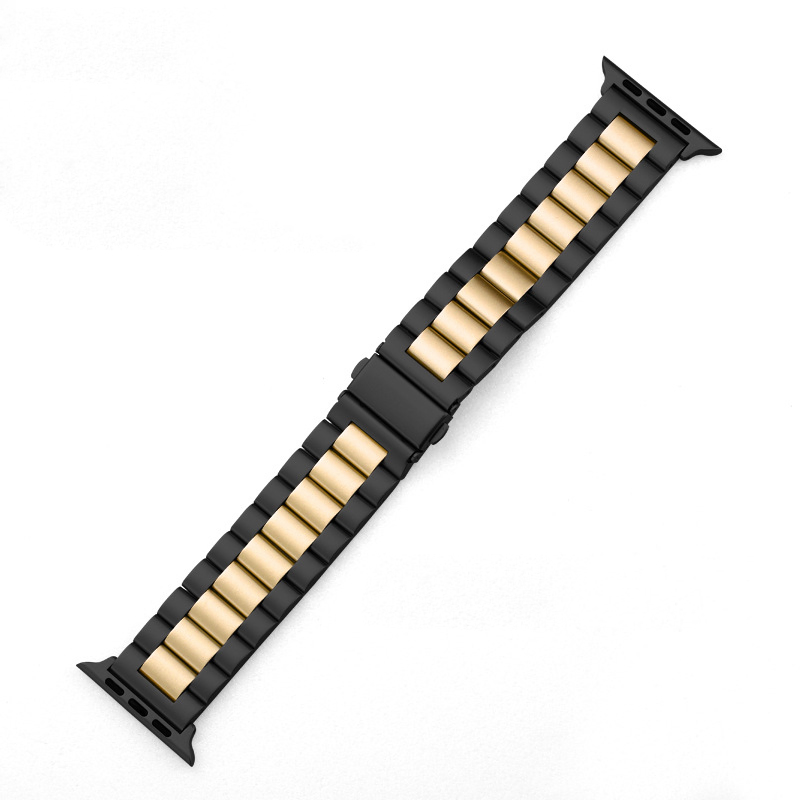 Luxury Classic Stainless Steel 3 Beads Solid Metal Watch Band