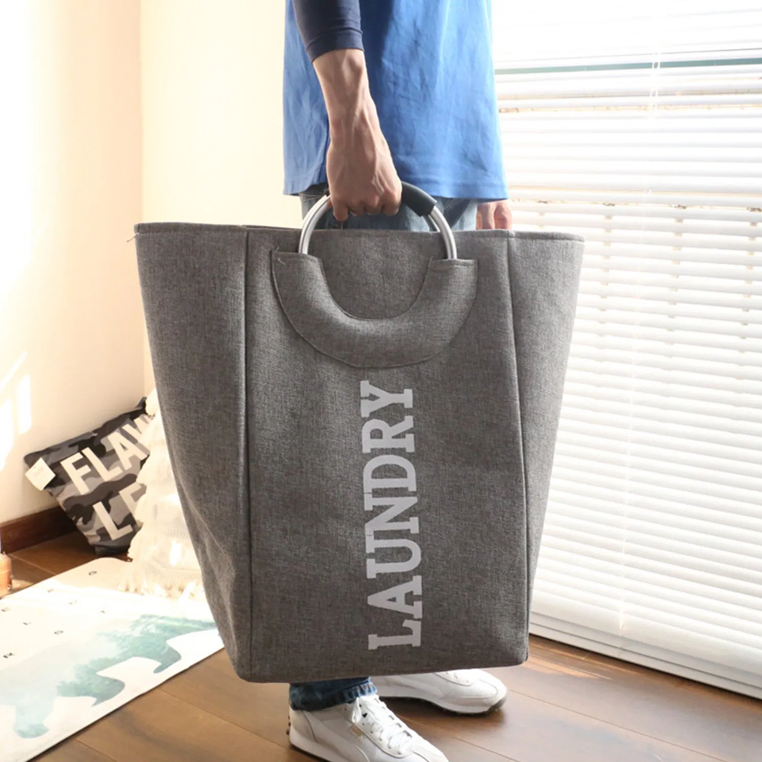 Household Storage Bag for Quilts & Dirty Clothes EVA Travel Moving Packing Basket
