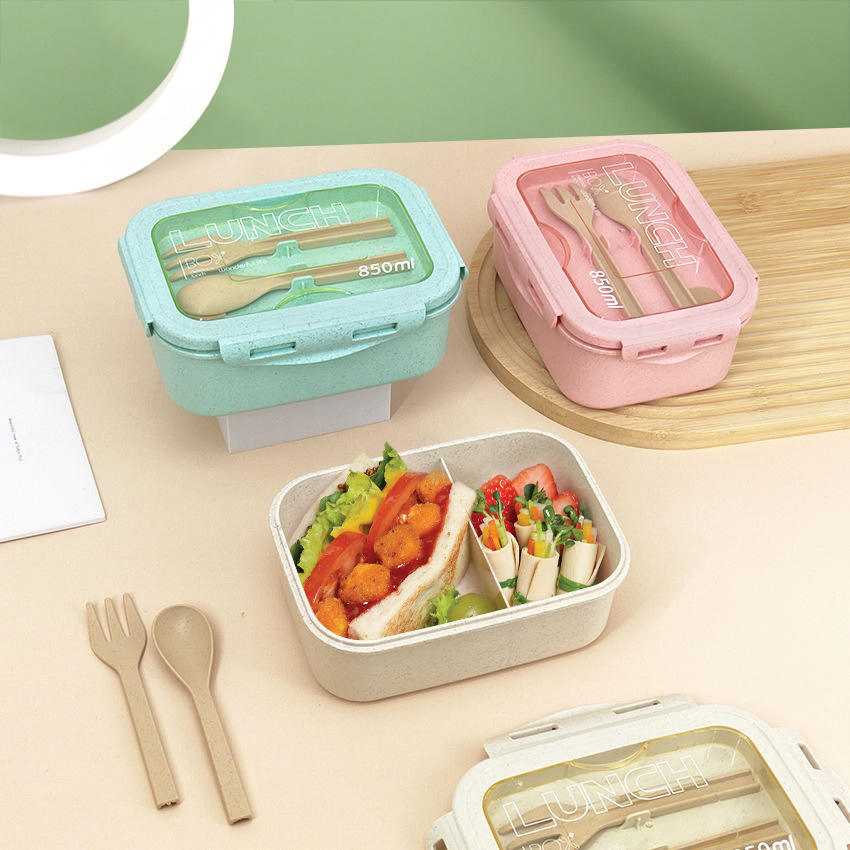 Student Lunch Container: Portable Bento Box with Fiber Material