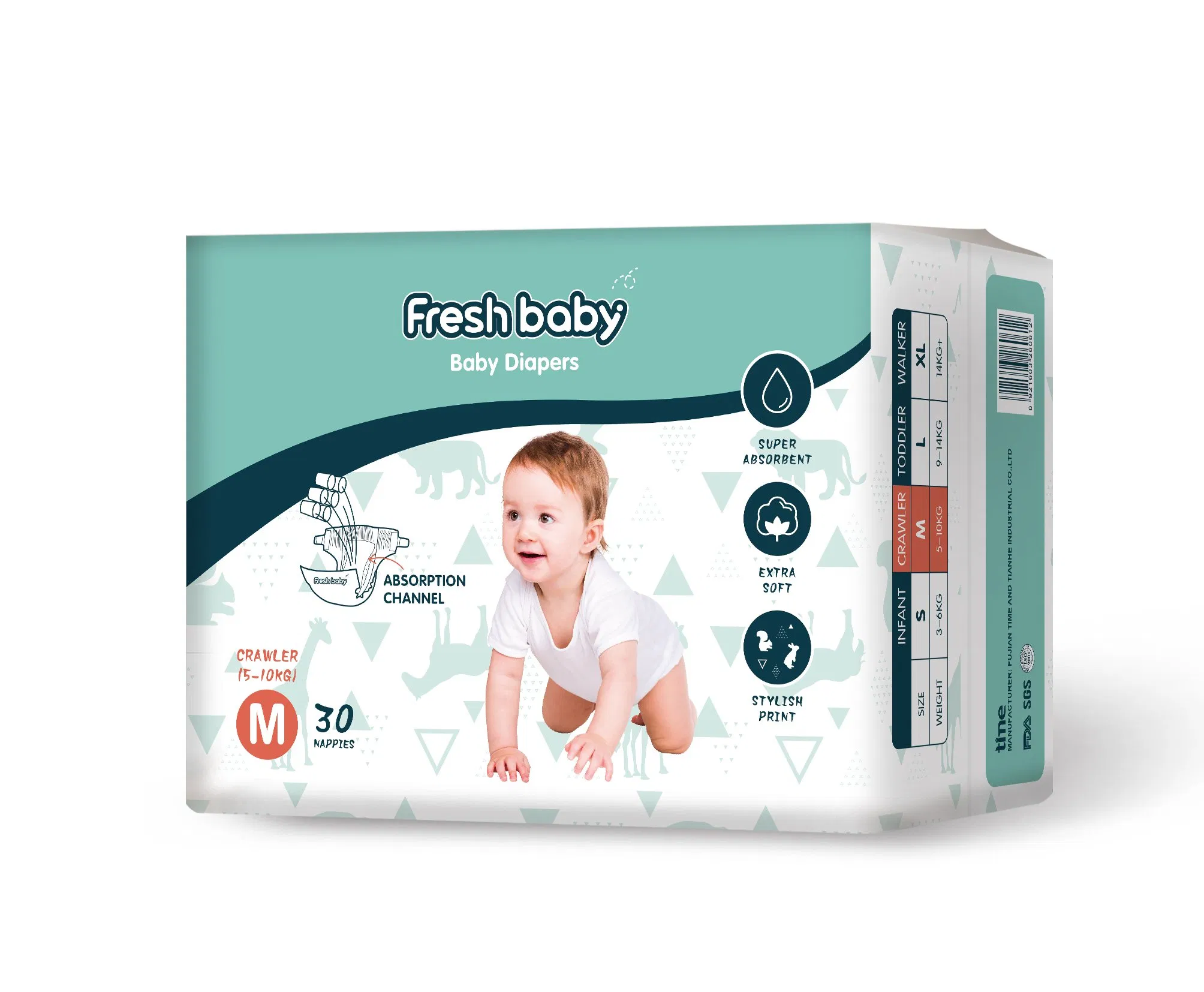Подгузники Fresh Baby с высокой впитываемостью