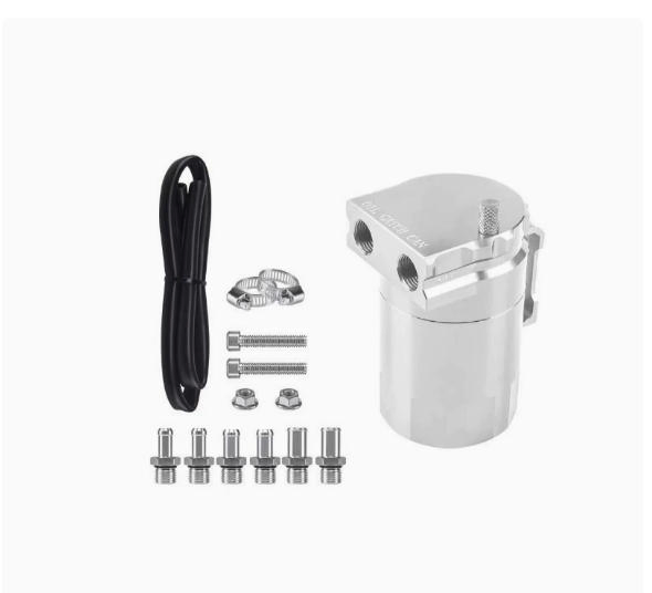 Aluminum Black Oil Reservoir Catch Can with Breather Baffle