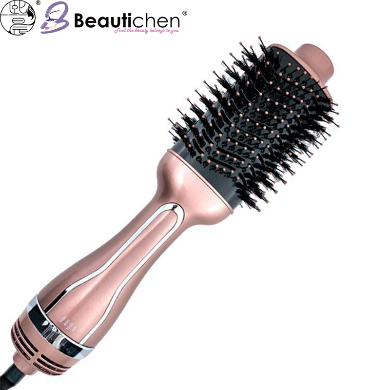 Beautichen Rose Gold Multi-Functional Hair Dryer Brush – Ionic Technology for Fast Drying & Styling with Volumizing, Curling, and Straightening Effects