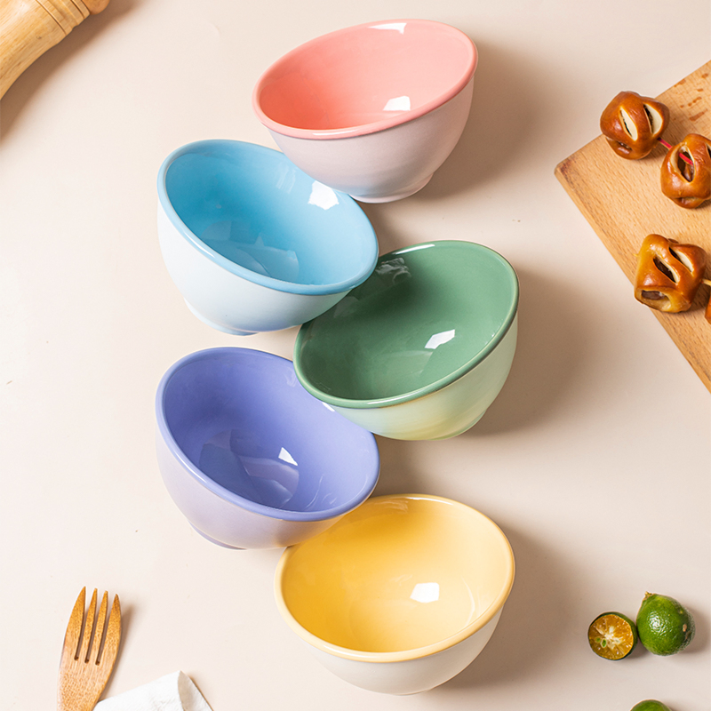 Simple Ceramic Creative Tableware Household Soup Bowl Porcelain Bowl Rice Bowl