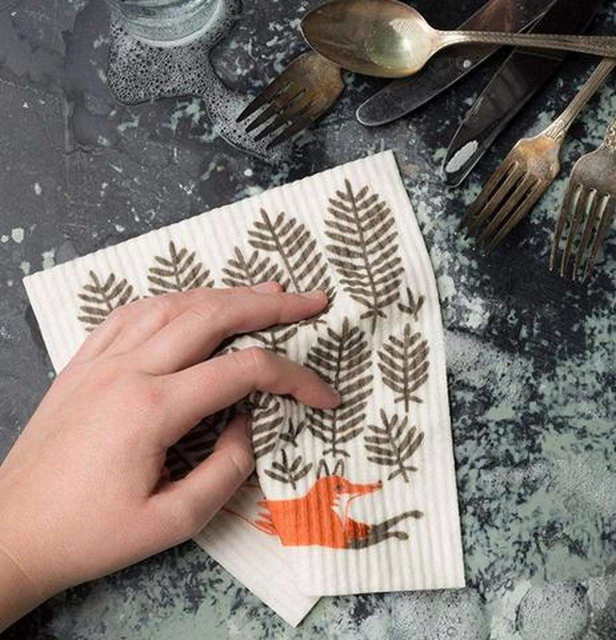 Custom Design Eco-Friendly Reusable Cellulose Cotton Dish Sponge Cloth Swedish Dishcloth