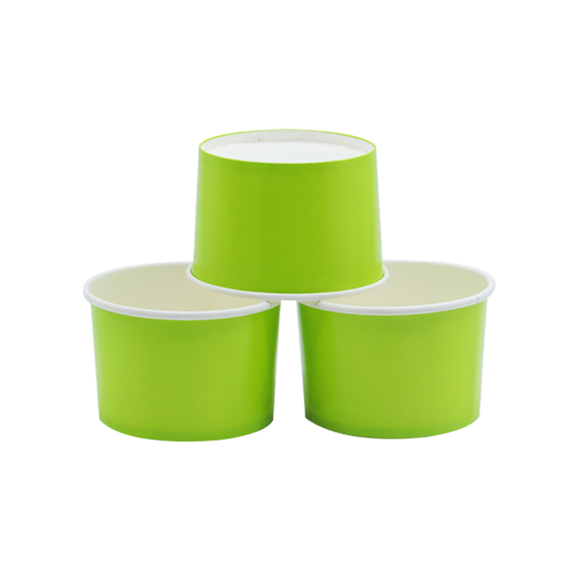 Custom Logo 3oz 4oz 6oz 8oz 12oz Disposable Ice Cream Paper Cups with Flat Lids