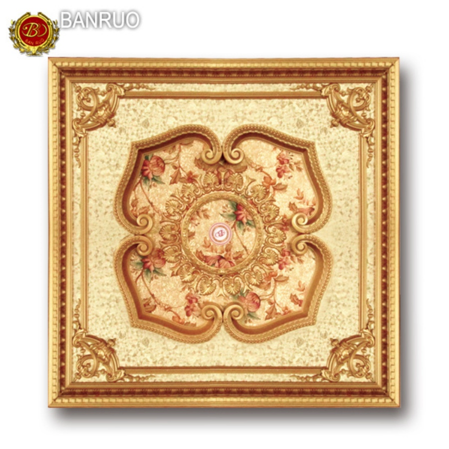 The Fastest-Selling Polystyrene Artistic Ceiling for Hotel and Villas Square Ceiling Panels