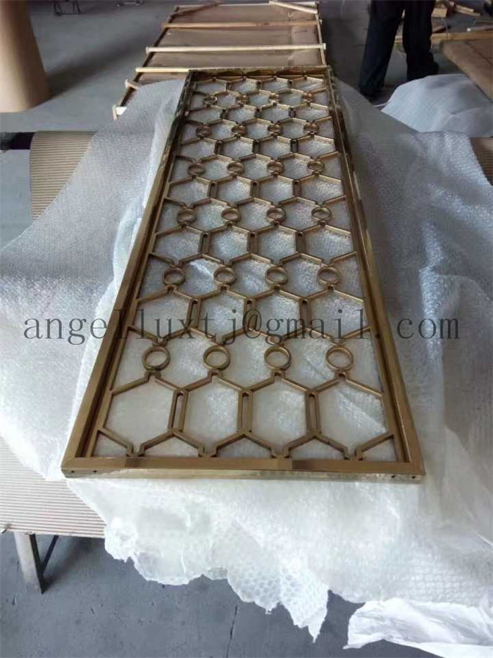 Foshan Factory Price 304 Bronze Color Stainless Steel Decoration Partition Art Screen for Room Divider
