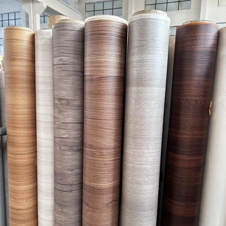 PVC Wood Grain Flat Lamination Decoration PVC Sheet for Furniture PVC Membrane Border Foil for MDF