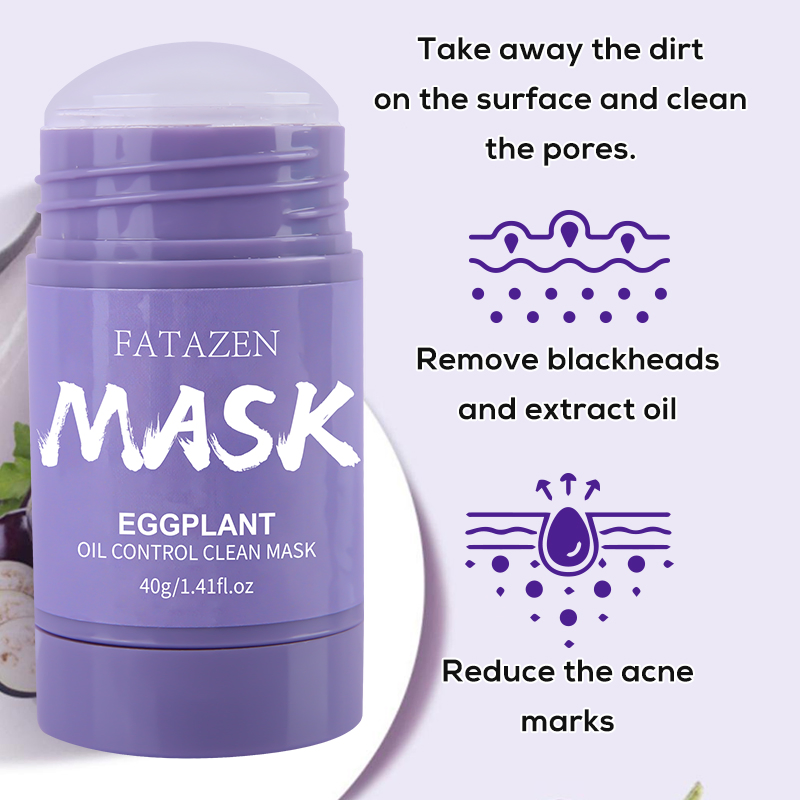 Organic Eggplant Anti-Aging Stick Deep Pore Cleansing Moisturizing Brightening Facial Cream