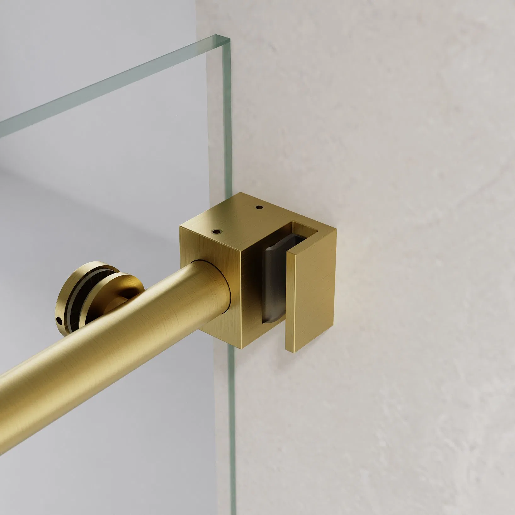 Luxury Gold Stainless Steel Hardware Single Sliding Door Frameless 10mm Tempered Glass Shower Door