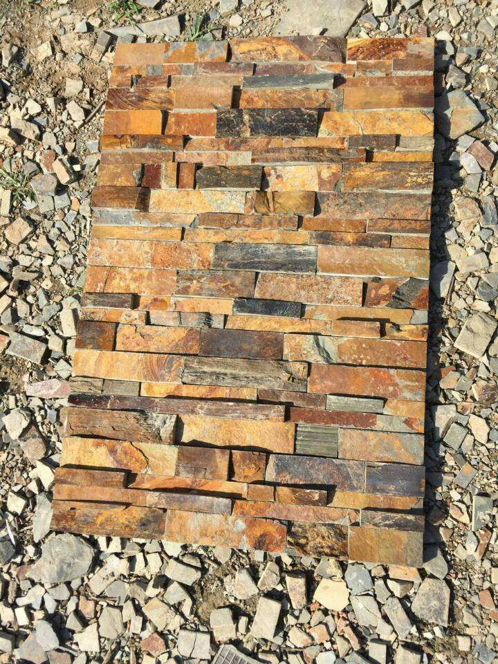 Slate Factory Supply Stone Exterior Wall Cladding Rusty Yellow Slate Culture Stone Tiles