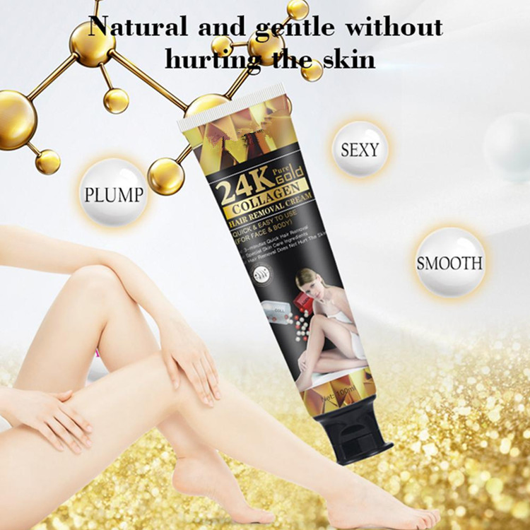 24K Gold Collagen Depilatory Hair Removal Cream for Women