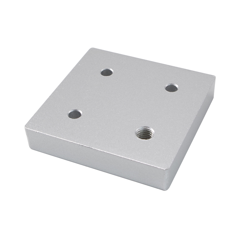 5050d-M12al CNC Manufacture Offset Tap Base Plate Silver Anodizing for Leveling Foot7954