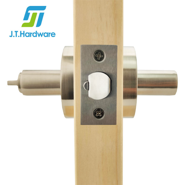 Brushed Nickel Zinc Alloy Entrance Entry Door Tubular Lever Handle Latch Lock