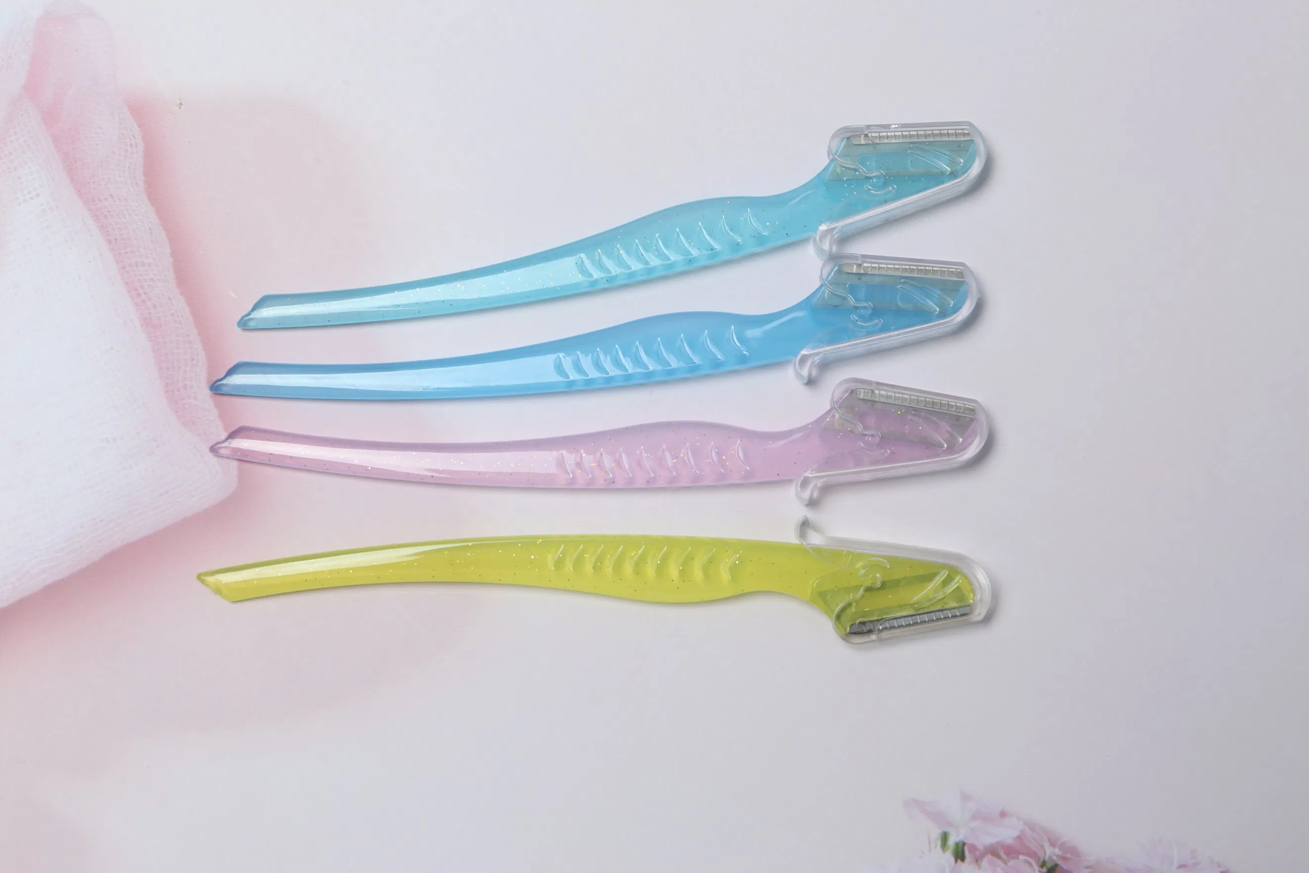 Premium Clear Eyebrow Trimmer with Sharp Stainless Steel Blade