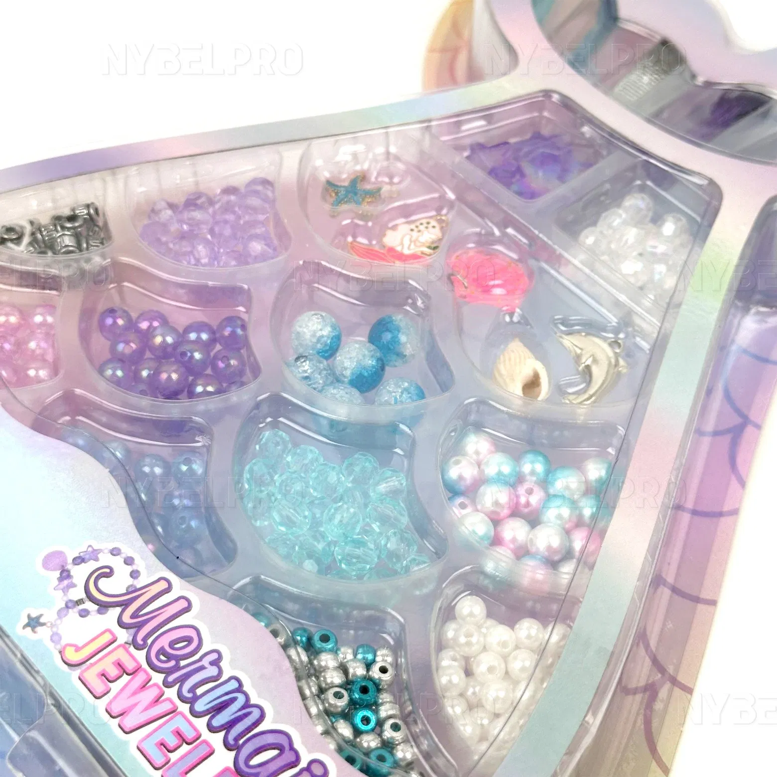 Factory Wholesale Girls Gifts Princess Jewellery Set Bead Fish Gift Plastic Transparent Beads Colourful Beads Bracelet for Girl Gift