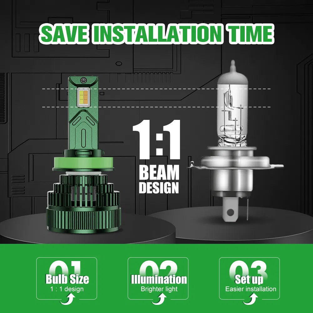 LED Headlight Bulb 150W Wireless Mobile App Control